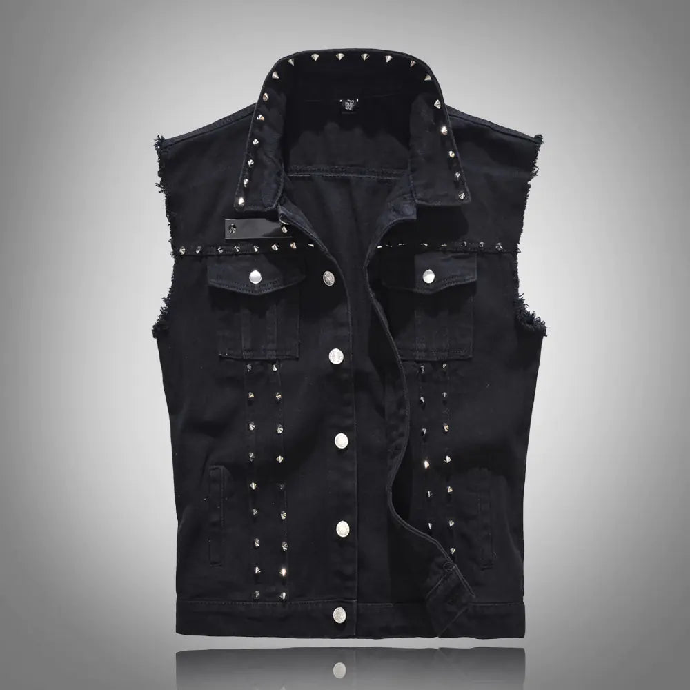 Battle Vest - Mens Black Denim