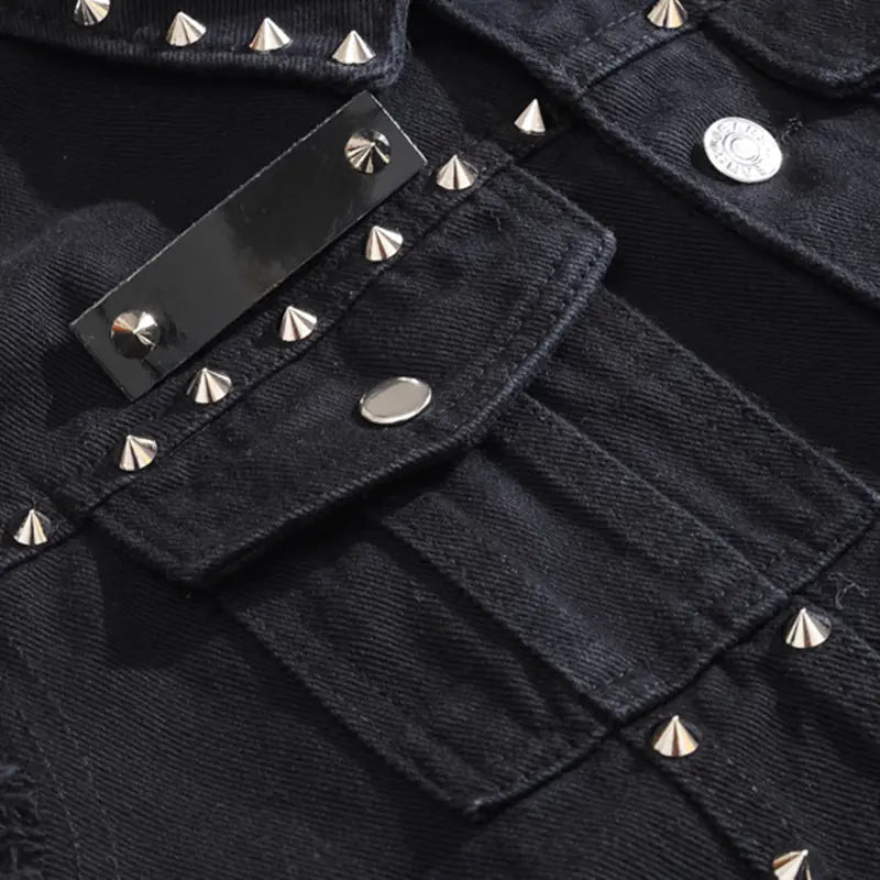 Battle Vest - Mens Black Denim