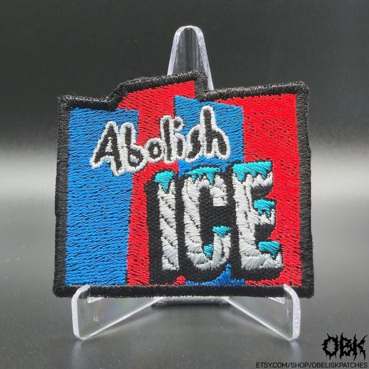Abolish Ice Patch ~ High Quality Embroidery, Durable Weatherproof Canvas