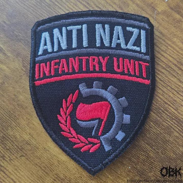 Anti Nazi Badge ~ High Quality Embroidery, Durable Weatherproof Canvas Patch