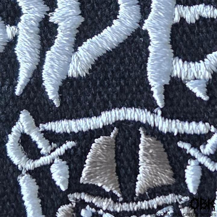 Oakland Raiders - Vegas Raiders Death Metal Style Patch ~ High Quality Embroidery, Durable Weatherproof Canvas