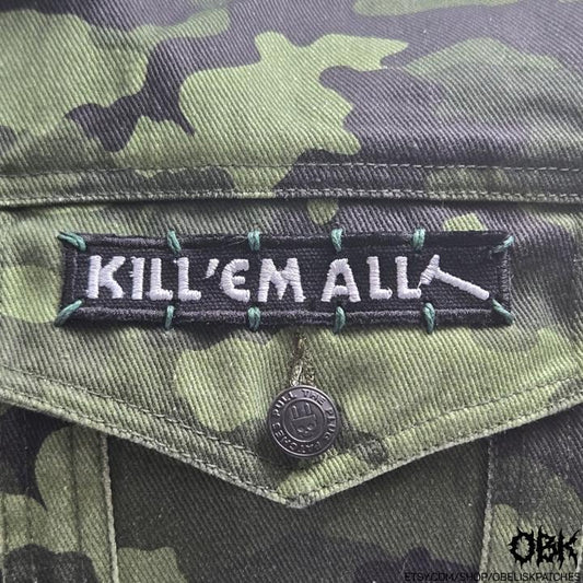 Kill Em All - Metallica ~ High Quality Embroidery, Durable Weatherproof Canvas Patch
