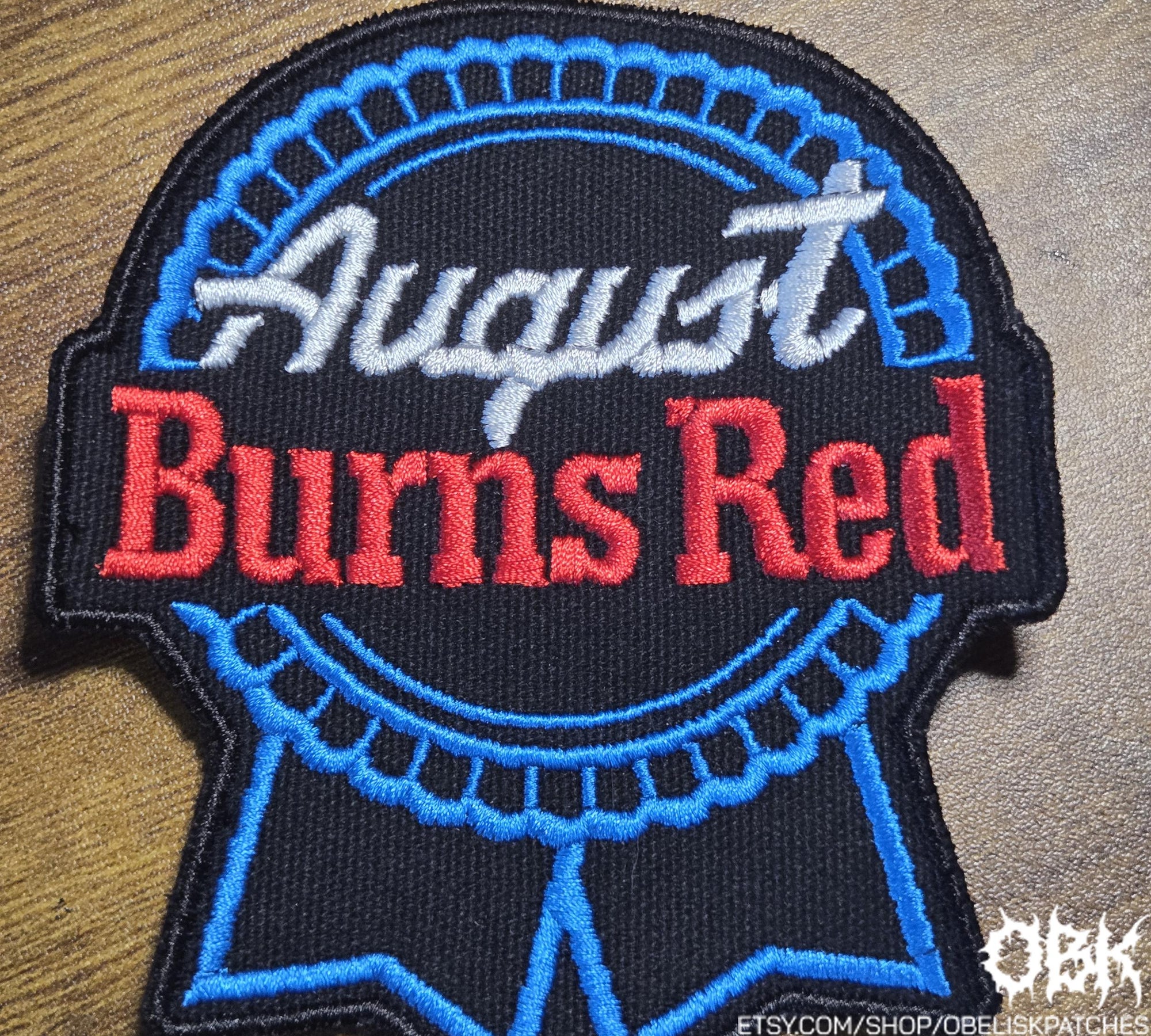 August Burns Red Patch - Pabst Blue Ribbon Embroidered Patch: Canvas, Waterproof