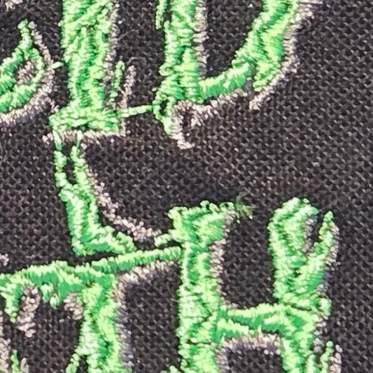 Acid Bath Patch Embroidered Green ~ High Quality Embroidery, Durable Weatherproof Canvas