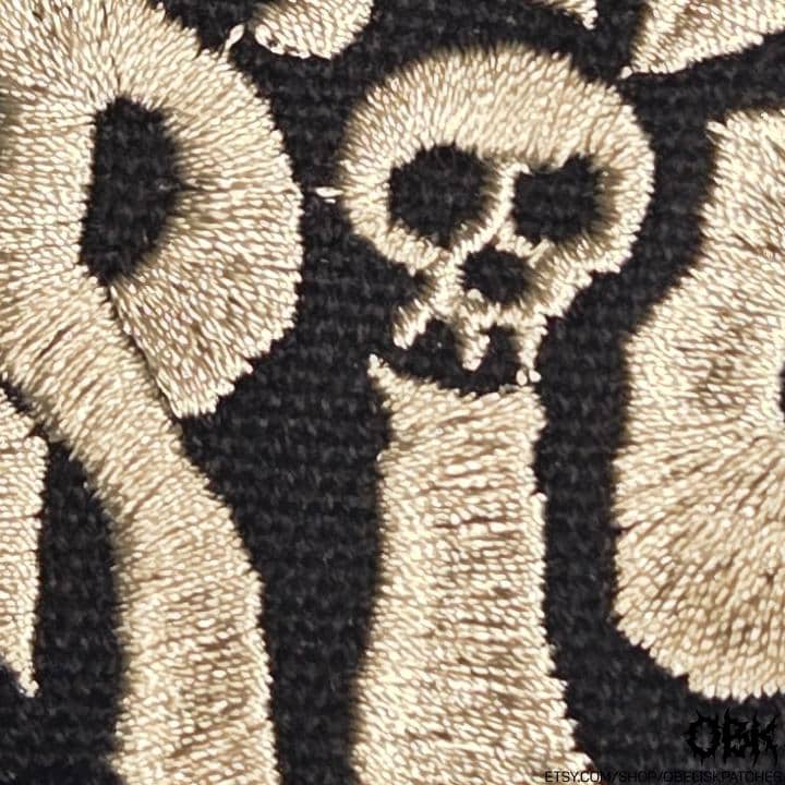 Alkaline Trio Embroidered Canvas Patch, Heart Skull Design