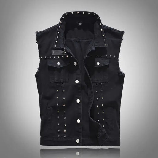 Battle Vest - Mens Black Denim